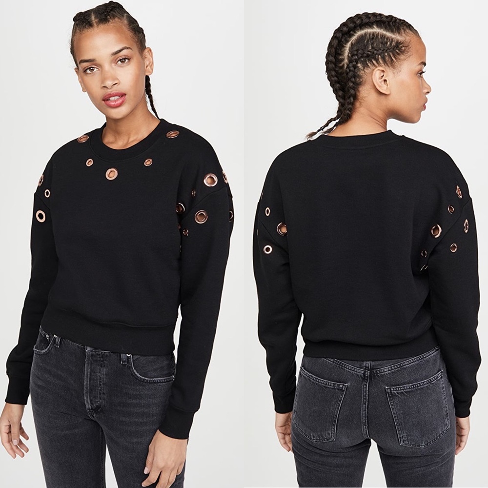 NWT Good American Peepin’ Grommet Sweatshirt